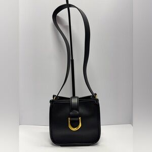 ✨Antik Kraft Black Crossbody Bag Gold Buckle Accent